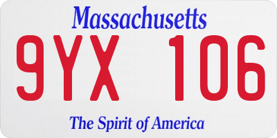 MA license plate 9YX106