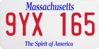 MA license plate 9YX165