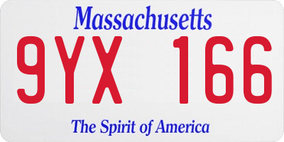 MA license plate 9YX166