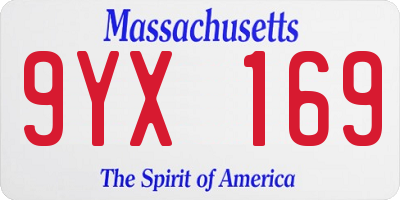 MA license plate 9YX169