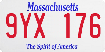 MA license plate 9YX176