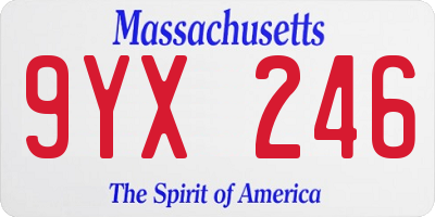 MA license plate 9YX246