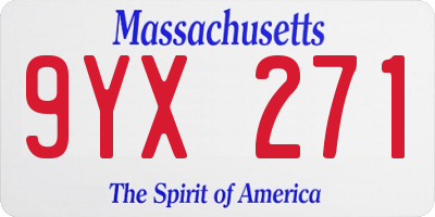 MA license plate 9YX271