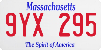MA license plate 9YX295