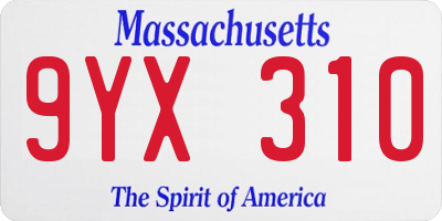 MA license plate 9YX310