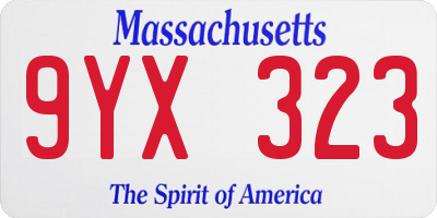 MA license plate 9YX323