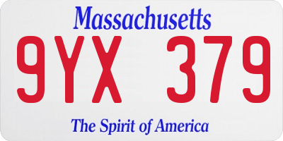 MA license plate 9YX379