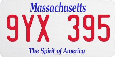 MA license plate 9YX395