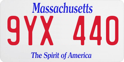 MA license plate 9YX440