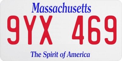MA license plate 9YX469