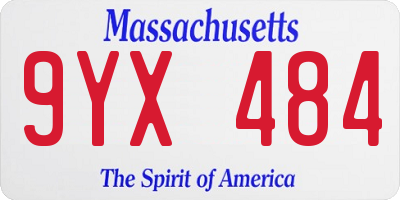 MA license plate 9YX484