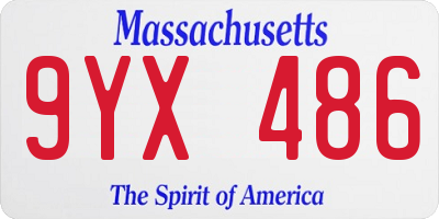 MA license plate 9YX486