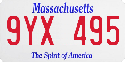 MA license plate 9YX495