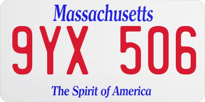 MA license plate 9YX506