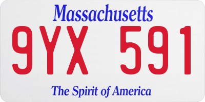 MA license plate 9YX591