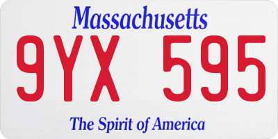 MA license plate 9YX595