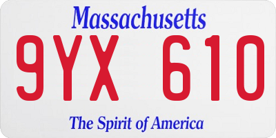 MA license plate 9YX610