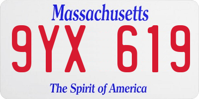 MA license plate 9YX619