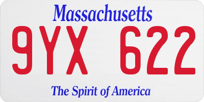 MA license plate 9YX622