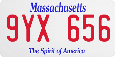 MA license plate 9YX656