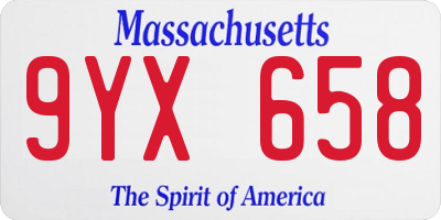 MA license plate 9YX658