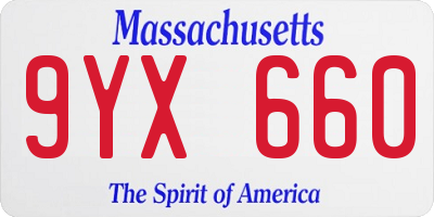 MA license plate 9YX660