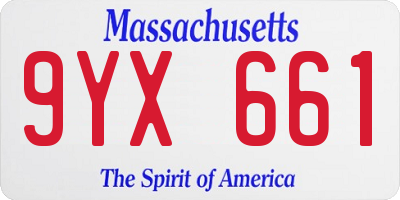 MA license plate 9YX661