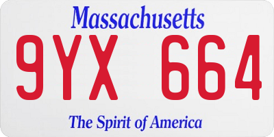 MA license plate 9YX664