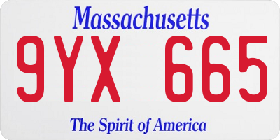 MA license plate 9YX665