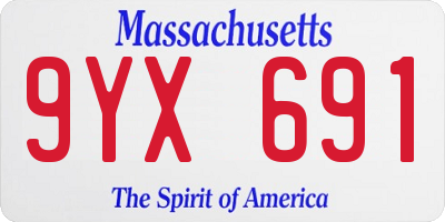 MA license plate 9YX691