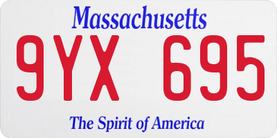 MA license plate 9YX695