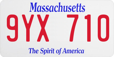 MA license plate 9YX710