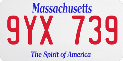 MA license plate 9YX739