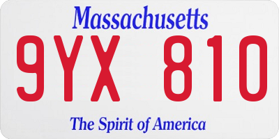 MA license plate 9YX810