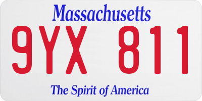 MA license plate 9YX811