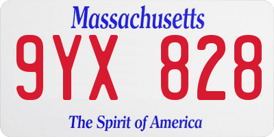 MA license plate 9YX828