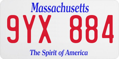MA license plate 9YX884