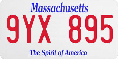 MA license plate 9YX895