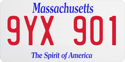 MA license plate 9YX901