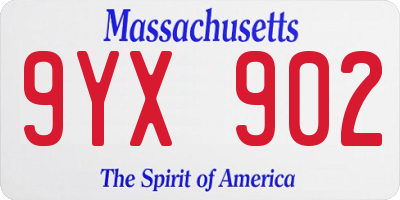 MA license plate 9YX902