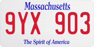 MA license plate 9YX903