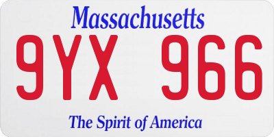 MA license plate 9YX966