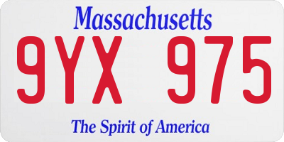 MA license plate 9YX975