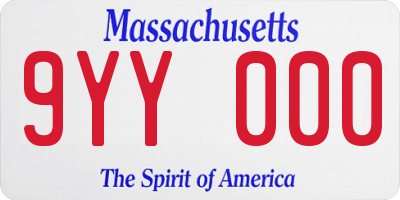 MA license plate 9YY000