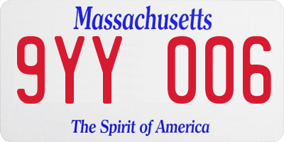 MA license plate 9YY006