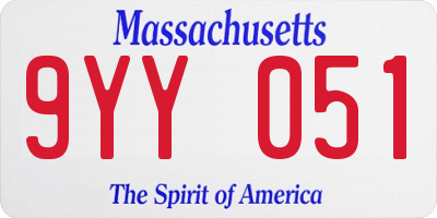 MA license plate 9YY051
