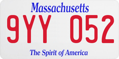 MA license plate 9YY052