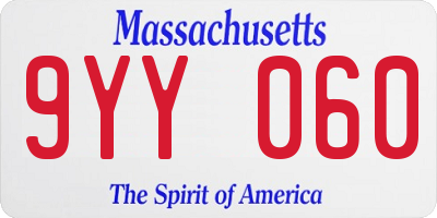 MA license plate 9YY060