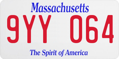 MA license plate 9YY064