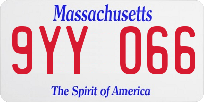 MA license plate 9YY066